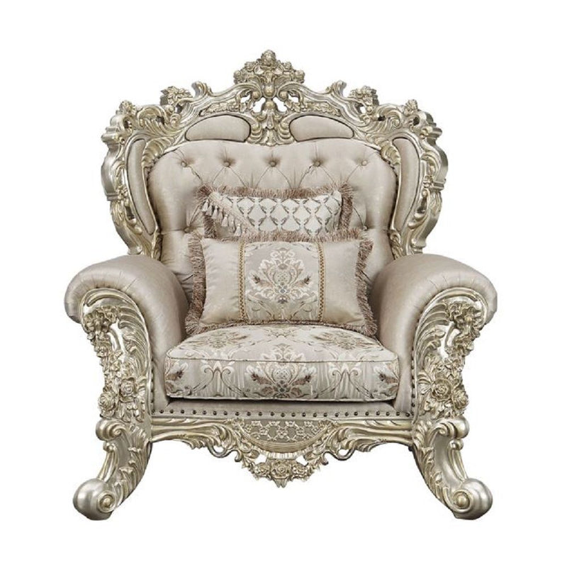 Danae - Chair - Fabric, Champagne & Gold Finish - Grand Furniture GA