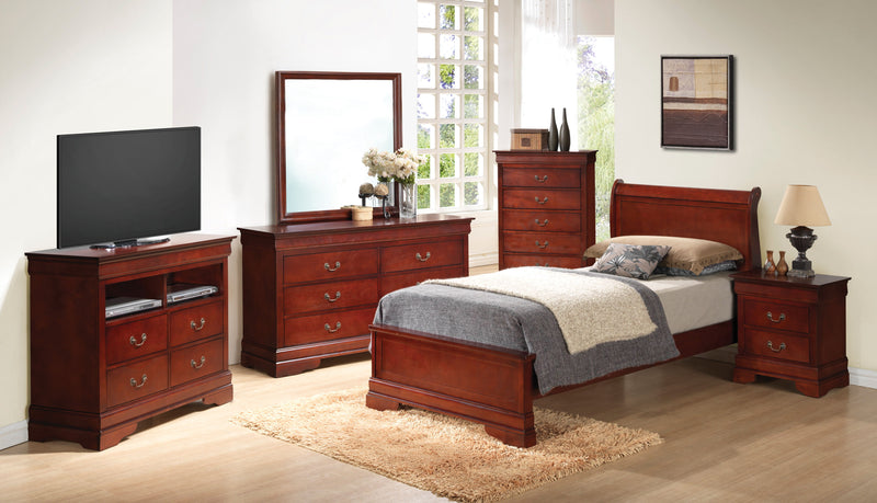 Louis Phillipe - Sleigh Bed With Low Footboard