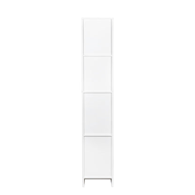 Freestanding Cabinet With Inadjustable Shelves And Two Doors For Kitchen, Dining Room - White