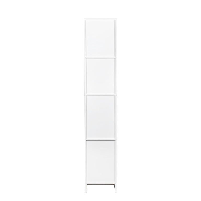 Freestanding Cabinet With Inadjustable Shelves And Two Doors For Kitchen, Dining Room - White