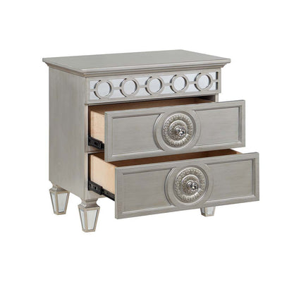 Varian - Nightstand - Silver & Mirrored Finish - Grand Furniture GA