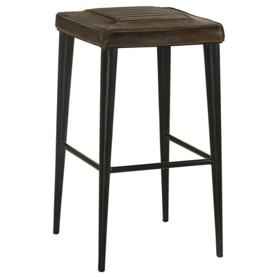 Alvaro - Leather Upholstered Backless Bar Stool (Set of 2)