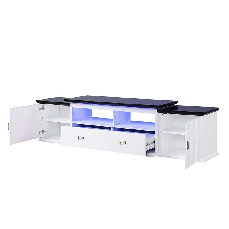 Barend - TV Stand - White & Black High Gloss Finish - Grand Furniture GA