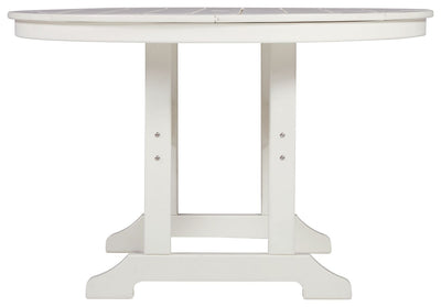 Crescent Luxe - White - Round Dining Table W/Umb Opt