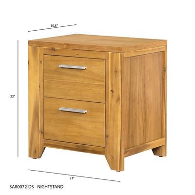 Compact Design Nightstand - Natural Brown