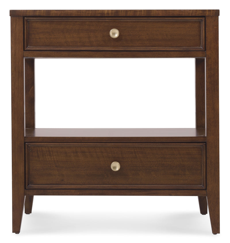 Archives - Two-Drawer Nightstand - Dark Brown