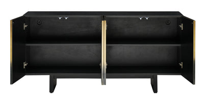 Atlas - Four Door Credenza - Black / Gold