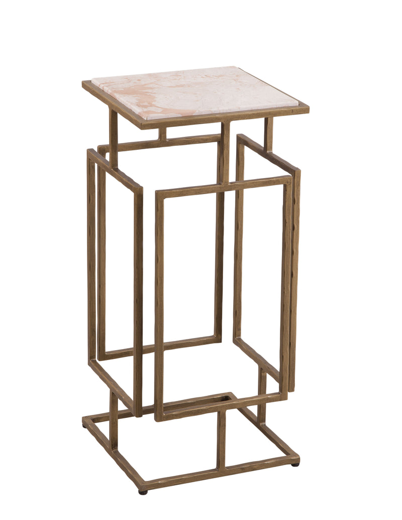 Audrey - Accent Table - Antique Brass/Italian Marble