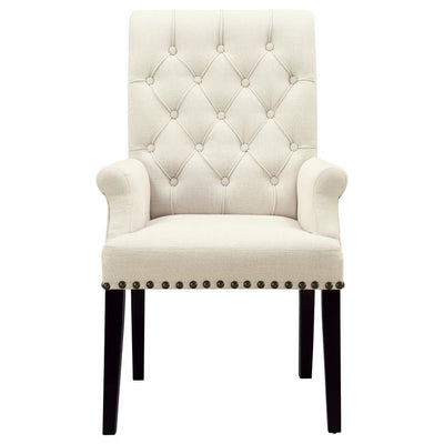 Alana - Fabric Upholstered Dining Arm Chair - Beige