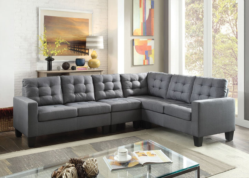 Earsom - Sectional Sofa - Gray Linen - Grand Furniture GA