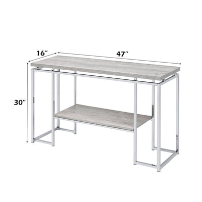 Chafik - Accent Table - Natural Oak & Chrome