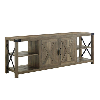 Abiram - TV Stand - Rustic Oak Finish