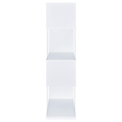 Emelle - 4-Shelf Glass Panel Bookshelf