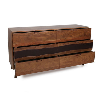 Six Drawer Sideboard, Wood Credenza / Cabinets / Chests / Nightstands - Sierra Brown