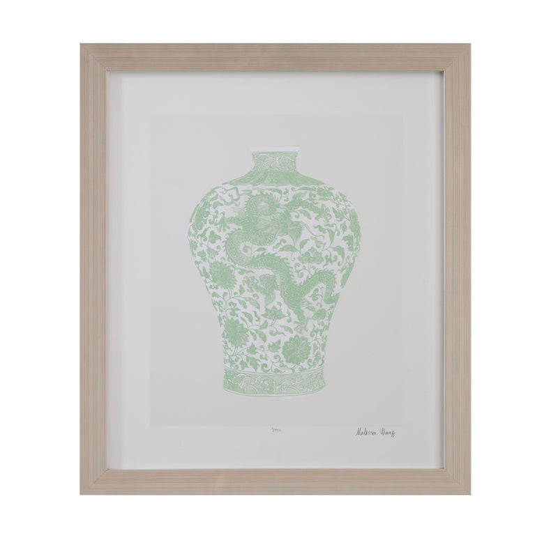 Mint Vases - IV Framed Print - Green