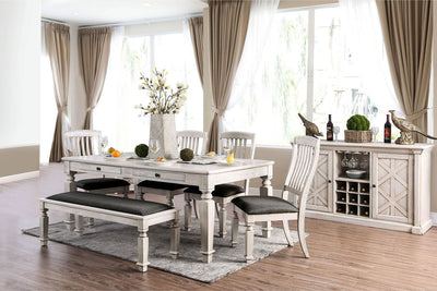 Georgia - Bench - Antique White / Gray - Grand Furniture GA