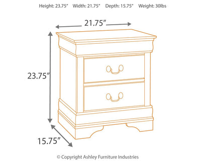 Alisdair - Reddish Brown - Two Drawer Night Stand