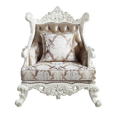 Vanaheim - Chair - Fabric & Antique White Finish - Grand Furniture GA