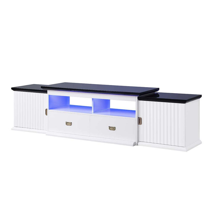 Barend - TV Stand - White & Black High Gloss Finish - Grand Furniture GA