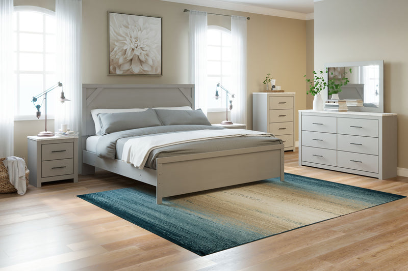 Cottonburg - Light Gray / White - King Panel Headboard/Footboard