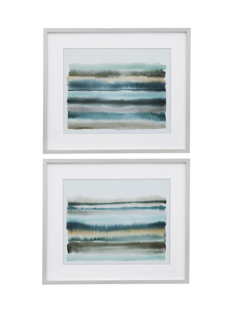 Shone Shore - Framed Print (Set of 2) - Pearl Silver