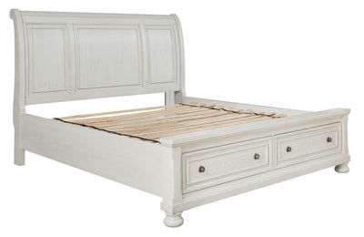 Robbinsdale - Antique White - Cal King Rails with Roll Slats