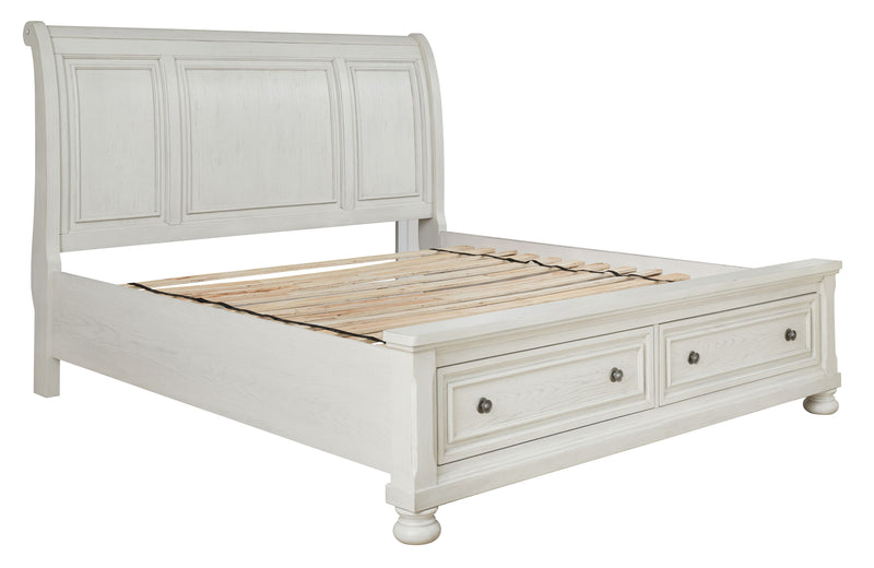 Robbinsdale - Antique White - Cal King Rails with Roll Slats