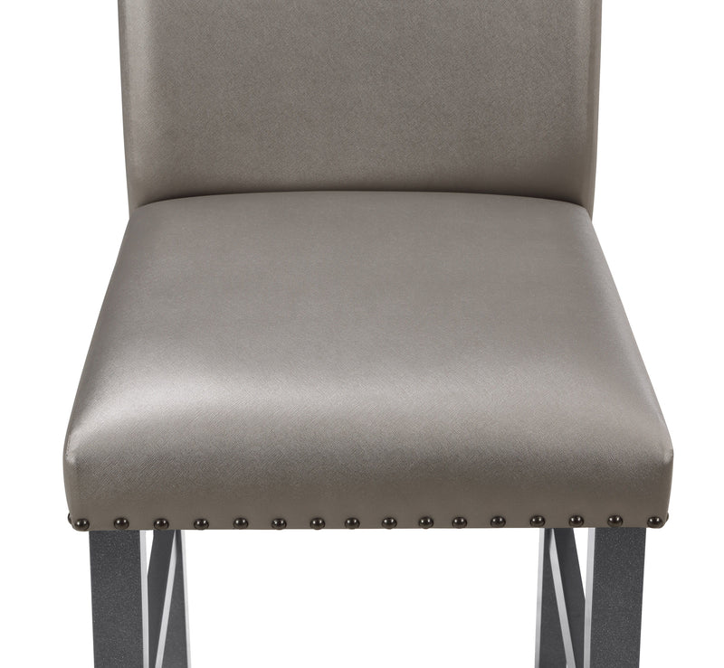 Bankston - Counter Height Chair With Nailhead (Set of 2) - Gray - Grand Furniture GA