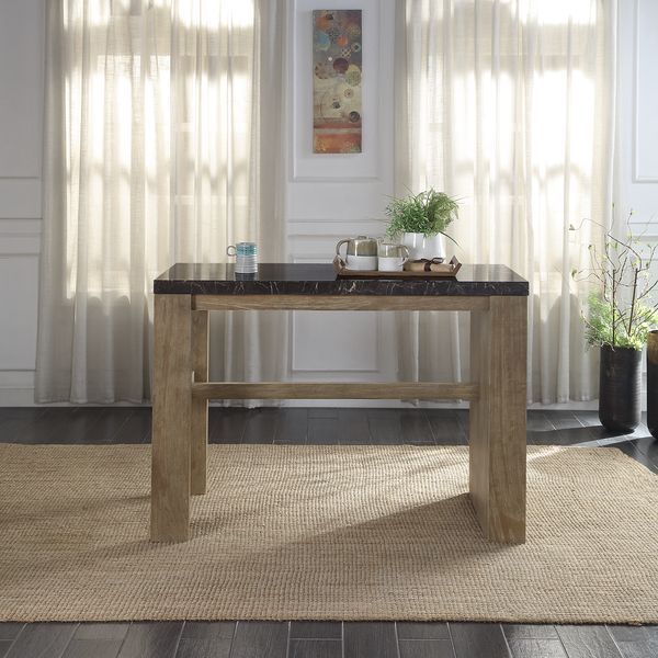 Charnell - Counter Height Table - Marble & Oak Finish - Grand Furniture GA