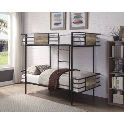 Deliz - Twin Over Twin Bunk Bed - Gunmetal - Grand Furniture GA