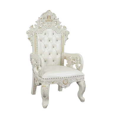 Adara - Dining Chair (Set of 2) - White PU & Antique White Finish - Grand Furniture GA