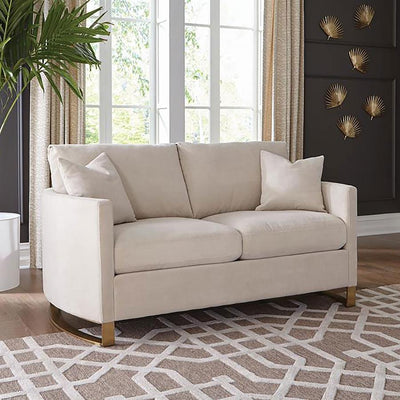 Corliss - Upholstered Arched Arm Loveseat - Beige