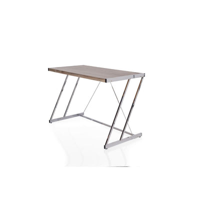 Finis - Desk - Weathered Oak & Chrome - Grand Furniture GA