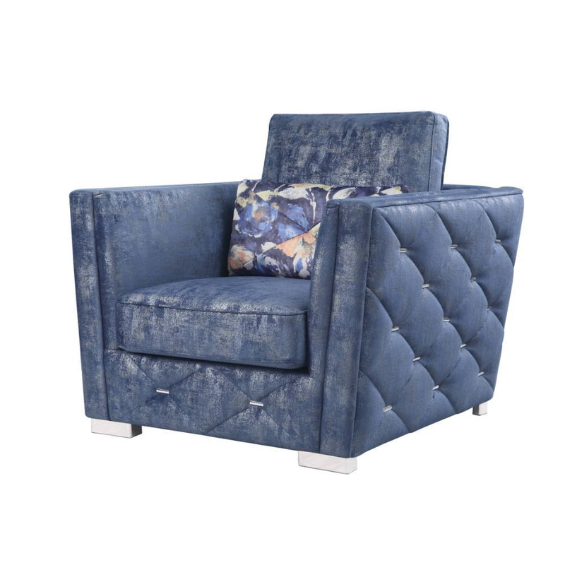 Emilia - Chair - 2-Tone Blue Fabric - Grand Furniture GA