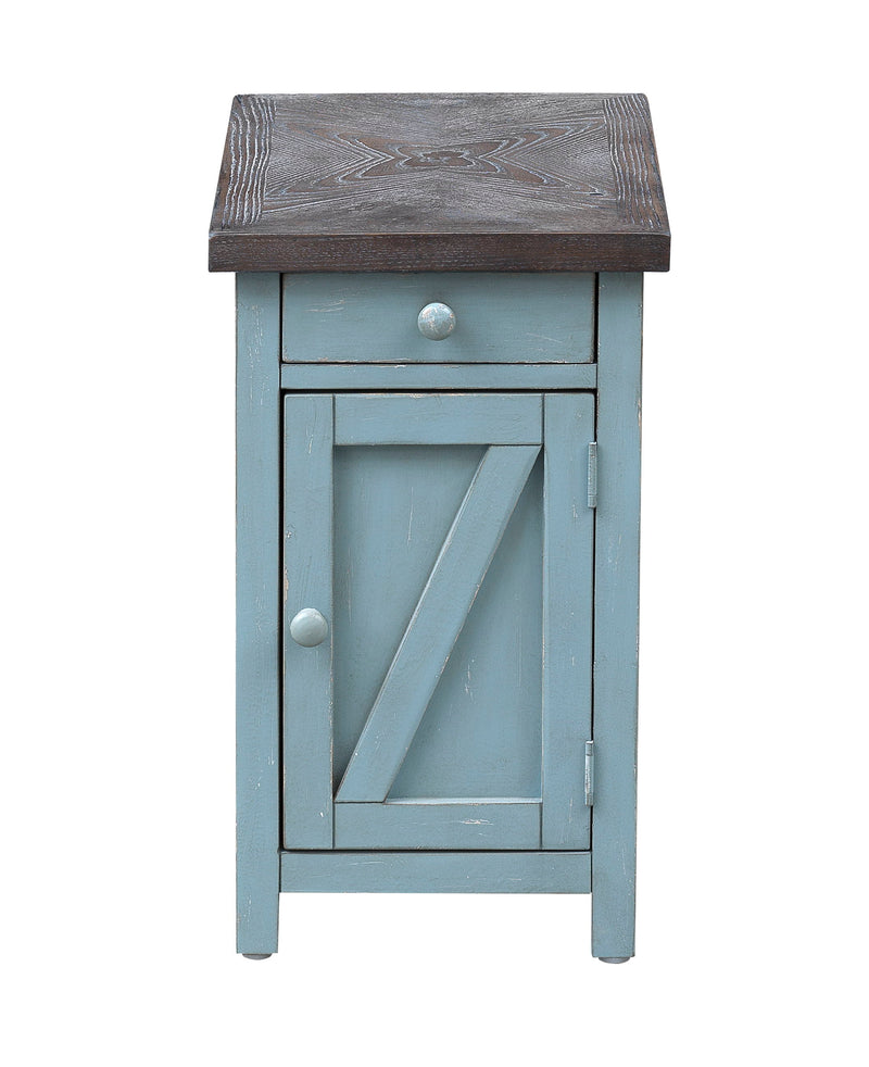 Bar Harbor - One Drawer One Door Chairside Cabinet - Blue