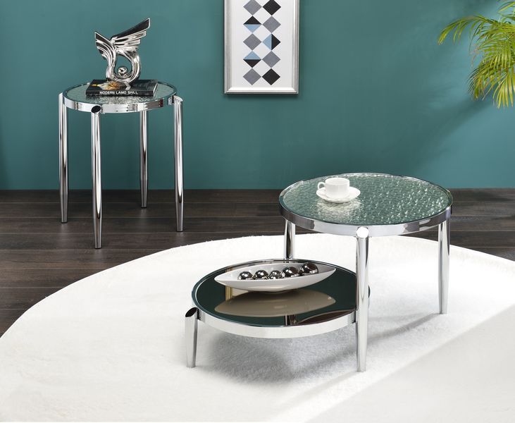 Abbe - End Table - Glass & Chrome Finish - Grand Furniture GA