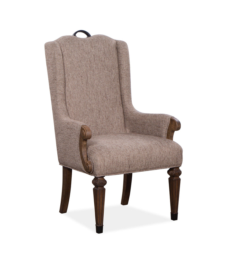 Durango - Wood Upholstered Host Arm Chair (Set of 2) - Willadeene Brown