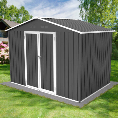 10' x 8' Garden Sheds Outdoor Storage Sheds - Gray