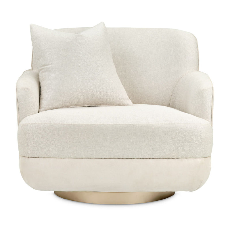 Aurora - Swivel Accent Chair - Linen/Moonlight