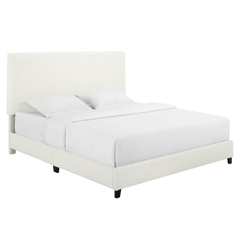 Boucle Upholstered Platform Bed