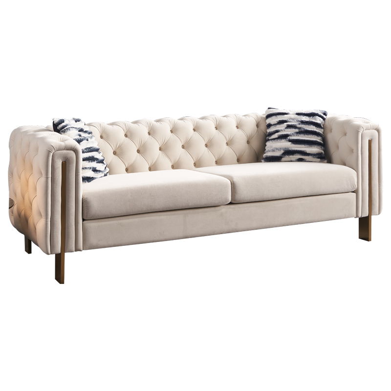 Chesterfield - Modern Tufted Velvet Living Room Sofa, 84.25&