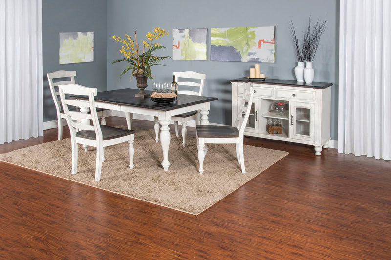 Carriage House - Rectangular Extension Dining Table - White / Dark Brown