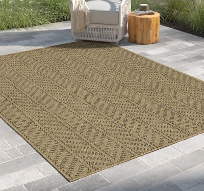 Earth - 2'7" X 7'3" Indoor / Outdoor Area Rug - Natural / Mocha