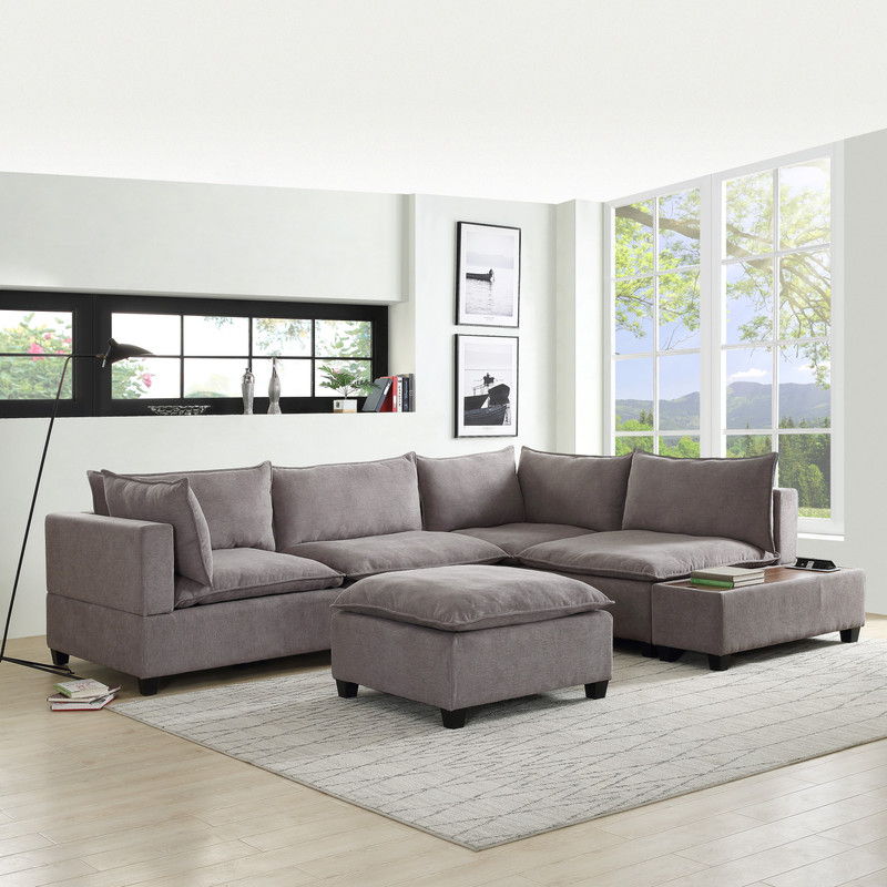 Madison - Modular Sectional Sofa Chaise With USB Storage Console Table