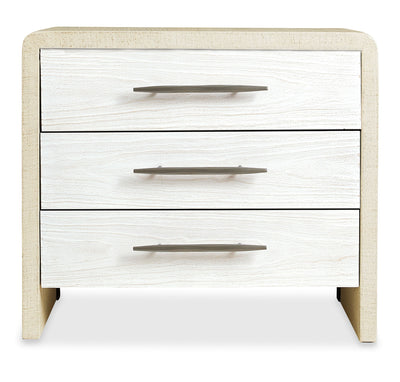 Cascade - 3-Drawer Nightstand - Beige / White