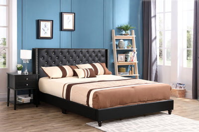 Julie - Upholstered Bed With Faux Diamonds