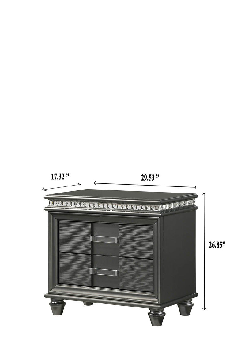 Adira - Nightstand - Gray - Grand Furniture GA