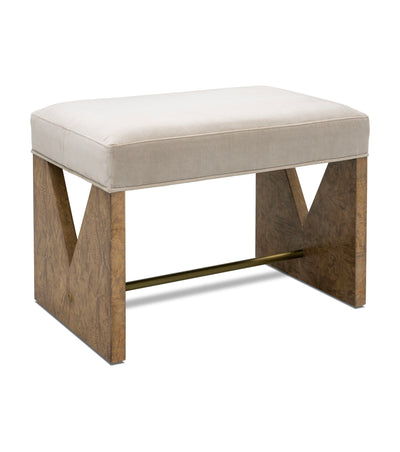 Laurent - Accent Stool - Brown Ash Burl / Gray