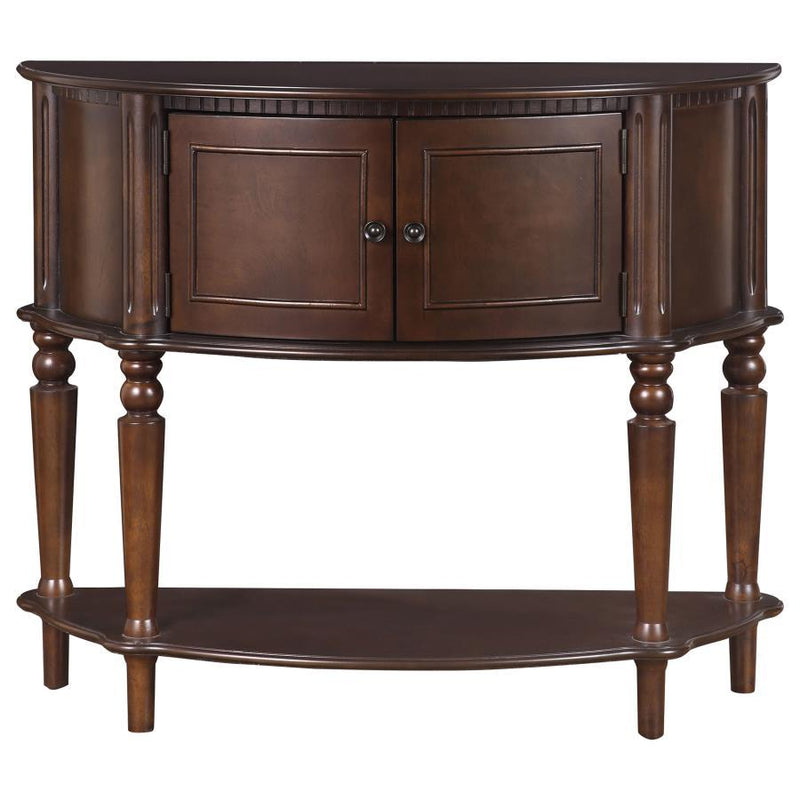 Brenda - 2 Door Demilune Wood Entryway Console Table - Brown