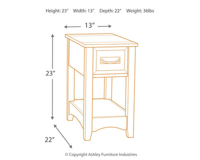 Breegin - Brown - Chair Side End Table - 1 Drawer